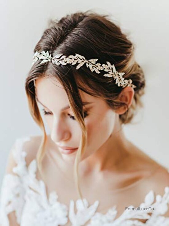 Leaf Rhinestone Bridal Headband Handmade Wedding Hair Accessory main image 4